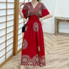 Boho maxi-jurk met bloemenprint en kimono mouwen - Bakkermode.nl