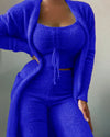 3-delige gezellige fleece lounge set - zachte dames pyjama voor herfst & winter