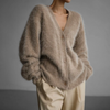 Oversized dames vest van mohair - zachte knoopsluiting - Bakkermode.nl