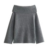 Off-shoulder pullover - leuke dames ribbed knit top - Bakkermode.nl