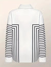 Witte blouse met geometrische strepen - Bakkermode.nl