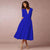 Dames casual midi jurk - elegante v-hals katoen fit en flare voor speciale gelegenheden