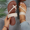 Gevlochten slip-on sandalen - Bakkermode.nl