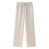 2-delige dames lounge set in hedendaags wit - top en broek van een zijdeachtige mix