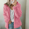 Knusse teddy fleecejas met capuchon dames - zachte winterjas met rits - Bakkermode.nl
