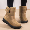 Waterdichte winterlaarzen - dames gevoerde enkelboots met verstelbare band