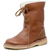 Dames winterlaarzen - vintage leren enkellaarsjes met warme voering - Bakkermode.nl