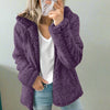 Knusse teddy fleecejas met capuchon dames - zachte winterjas met rits - Bakkermode.nl