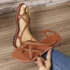 Gevlochten sandalen met kruisbanden - Bakkermode.nl