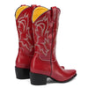 Rode en zwarte halfhoge cowboylaarzen met bloemenborduursel – elegantie & westernstijl voor dames - Bakkermode.nl