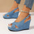 Comfortabele denim sleehak sandalen - Bakkermode.nl