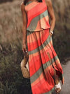 2-delige bloemen maxi jurk - feminine zomerlook