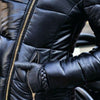Dames winter pufferjack - stijlvolle met dons gevulde jas met fauxbont capuchon - Bakkermode.nl