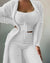 3-delige gezellige fleece lounge set - zachte dames pyjama voor herfst & winter