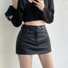 Hoge taille imitatieleer mini rok - Bakkermode.nl