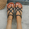 Gevlochten sandalen met kruisbanden - Bakkermode.nl