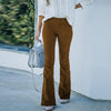 Flared corduroy broek - dames broek met stretch en elegante pasvorm - Bakkermode.nl