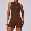 Dames fitness jumpsuit met rits - stijlvolle sportbodysuit