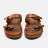 Bruine slidesandalen met gespen - Bakkermode.nl