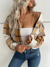 Dames geruite flanellen overhemdjack - trendy cropped buitenjack voor vrouwen