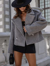 Casual dubbelbreasted jas voor dames - cropped damesjas - Bakkermode.nl