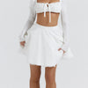Uitlopende high-waist mini rok - Bakkermode.nl