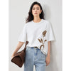 Casual wit t-shirt met bloemenprint voor vrouwen - Bakkermode.nl