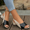 Dames wedge sandalen - gezellige blokhak open teen schoenen voor casual en speciale gelegenheden