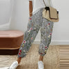 Dames broek met bladenprint - lichte boheemse pantalons in groen voor casual gebruik