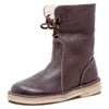 Dames winterlaarzen - vintage leren enkellaarsjes met warme voering - Bakkermode.nl