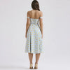 Off-shoulder bloemenjurk met split - Bakkermode.nl