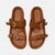 Bruine slidesandalen met gespen - Bakkermode.nl
