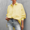 Gestreepte overhemd blouse met losse pasvorm - Bakkermode.nl