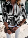 Dames gestreepte blouse - elegante button-up voor werk en casual