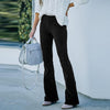 Flared corduroy broek - dames broek met stretch en elegante pasvorm - Bakkermode.nl