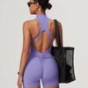 Dames fitness jumpsuit met rits - stijlvolle sportbodysuit