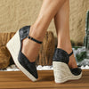 Dames wedge sandalen met bloemenpatroon - elegante hakken voor speciale gelegenheden