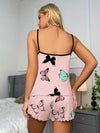 Vrouwen pyjama set met vlinderprint - sfeervolle en gezellige nachtmode