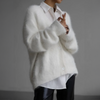 Oversized dames vest van mohair - zachte knoopsluiting - Bakkermode.nl