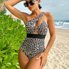 Luipaardprint one-shoulder badpak - Bakkermode.nl