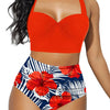 Push-up top met hoge taille bloemenprint broekje - Bakkermode.nl