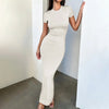Bodycon maxi-jurk met korte mouwen - Bakkermode.nl
