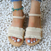 Platte sandalen met franjes en comfortabele zolen - Bakkermode.nl