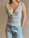 Tossy contrast lace-up backless tanktop - Bakkermode.nl