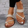 Gevlochten slip-on sandalen - Bakkermode.nl