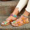 Platte sandalen met kleurrijke vlinderdecoratie - Bakkermode.nl
