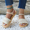 Platte sandalen met franjes en comfortabele zolen - Bakkermode.nl