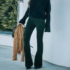Flared corduroy broek - dames broek met stretch en elegante pasvorm - Bakkermode.nl