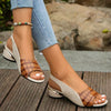 Dames wedge sandalen - gezellige blokhak open teen schoenen voor casual en speciale gelegenheden