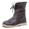 Dames winterlaarzen - vintage leren enkellaarsjes met warme voering - Bakkermode.nl